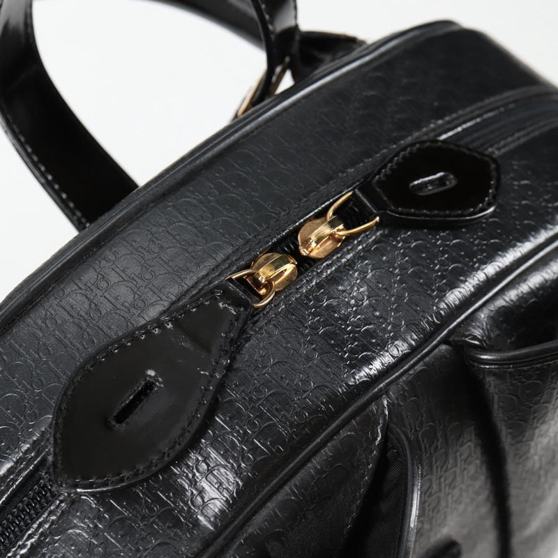 Christian Dior Double Saddle bag Trotter Canvas Hand Bag Black Auth 119836A