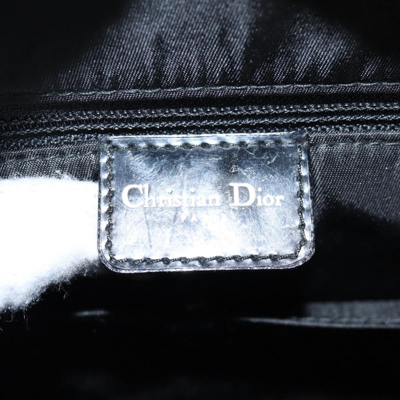 Christian Dior Double Saddle bag Trotter Canvas Hand Bag Black Auth 119836A