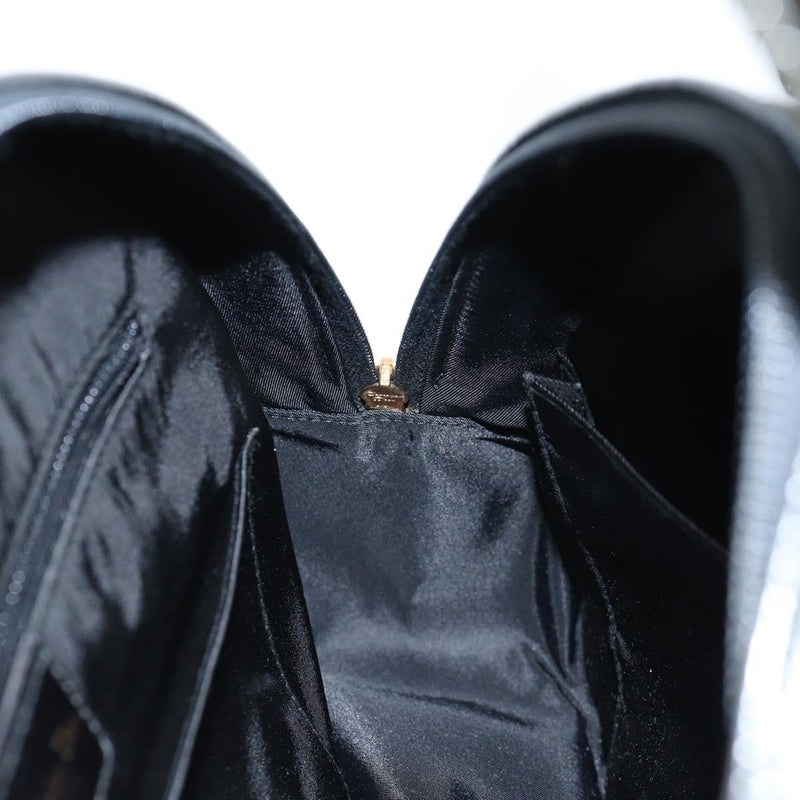 Christian Dior Double Saddle bag Trotter Canvas Hand Bag Black Auth 119836A