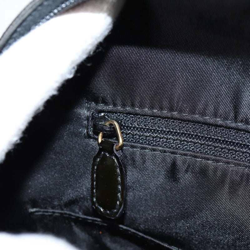 Christian Dior Double Saddle bag Trotter Canvas Hand Bag Black Auth 119836A