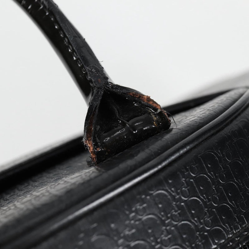 Christian Dior Double Saddle bag Trotter Canvas Hand Bag Black Auth 119836A