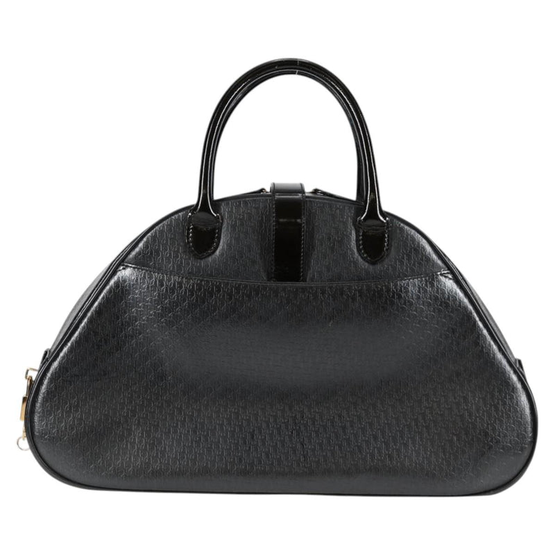 Christian Dior Double Saddle bag Trotter Canvas Hand Bag Black Auth 119836A