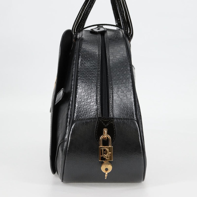 Christian Dior Double Saddle bag Trotter Canvas Hand Bag Black Auth 119836A