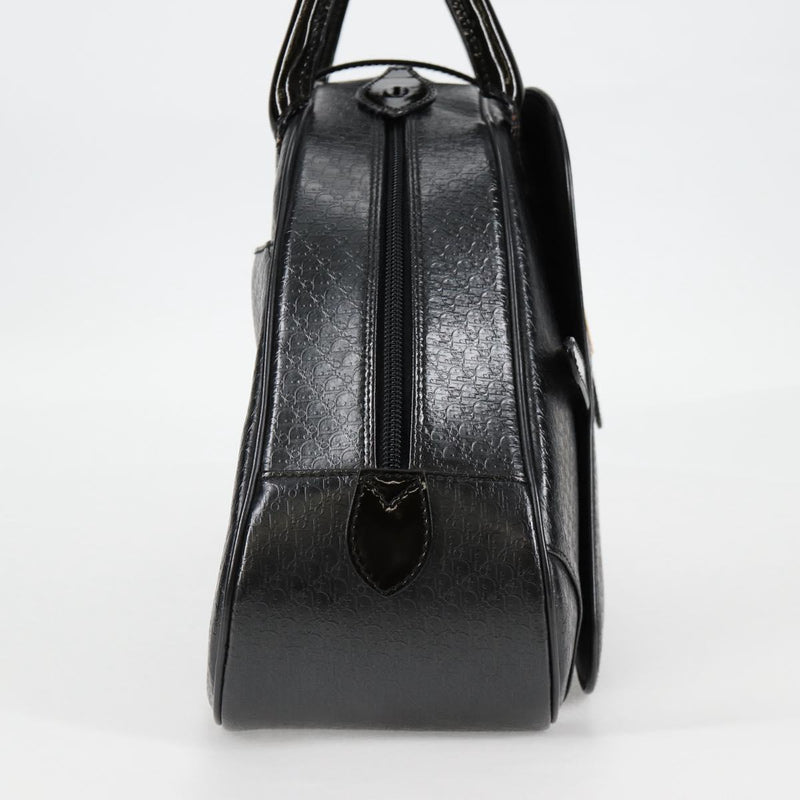 Christian Dior Double Saddle bag Trotter Canvas Hand Bag Black Auth 119836A