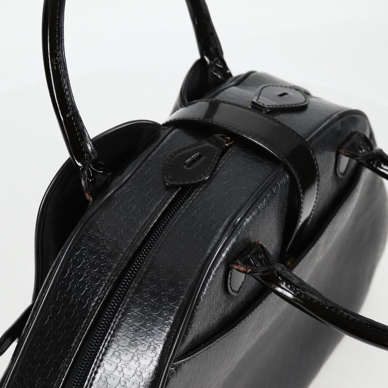 Christian Dior Double Saddle bag Trotter Canvas Hand Bag Black Auth 119836A