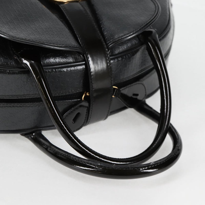 Christian Dior Double Saddle bag Trotter Canvas Hand Bag Black Auth 119836A