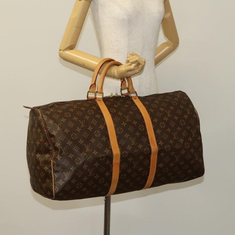LOUIS VUITTON Monogram Keepall 55 Boston Bag M41424 LV Auth 119837