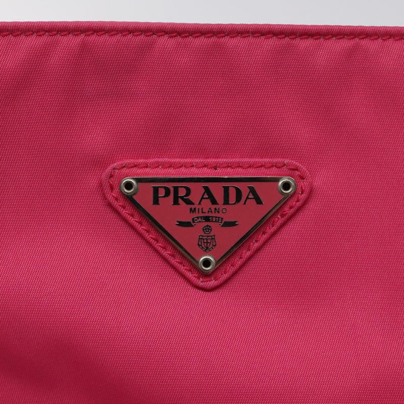 PRADA Shoulder Bag Nylon Pink Silver Auth 119844A