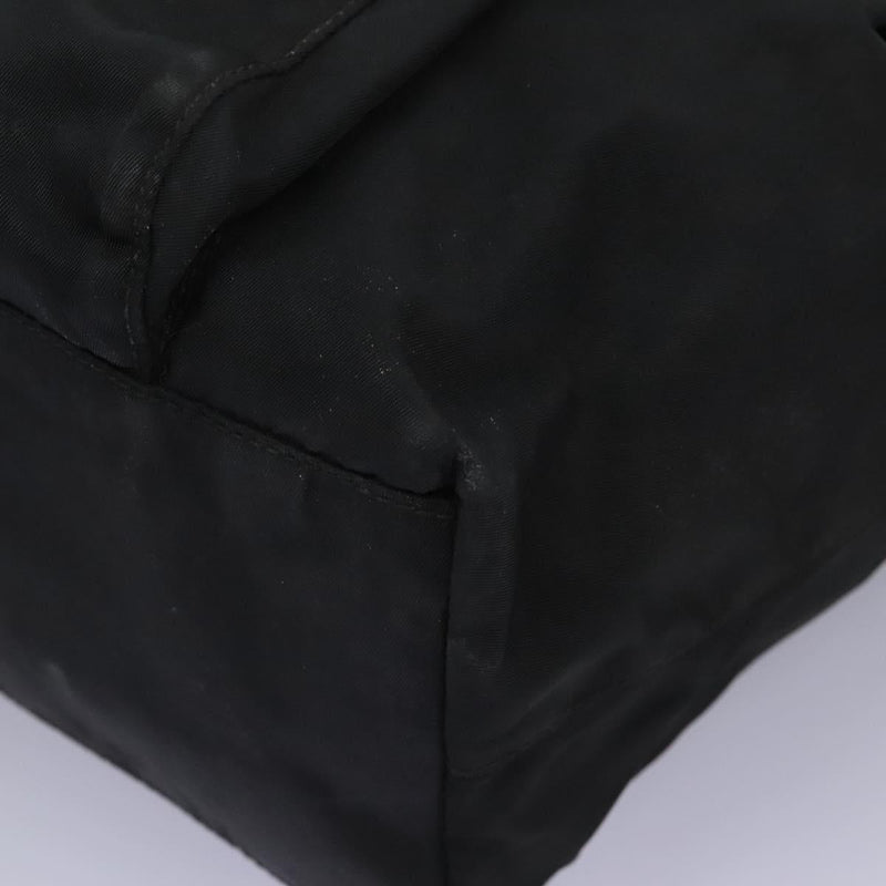 PRADA Shoulder Bag Nylon Black Silver Auth 119848