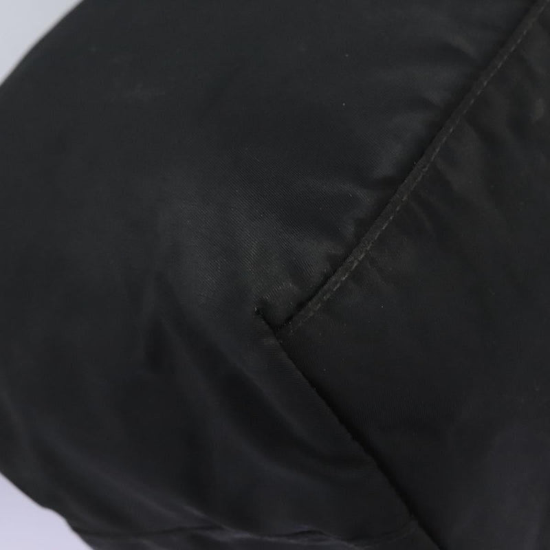 PRADA Shoulder Bag Nylon Black Silver Auth 119848