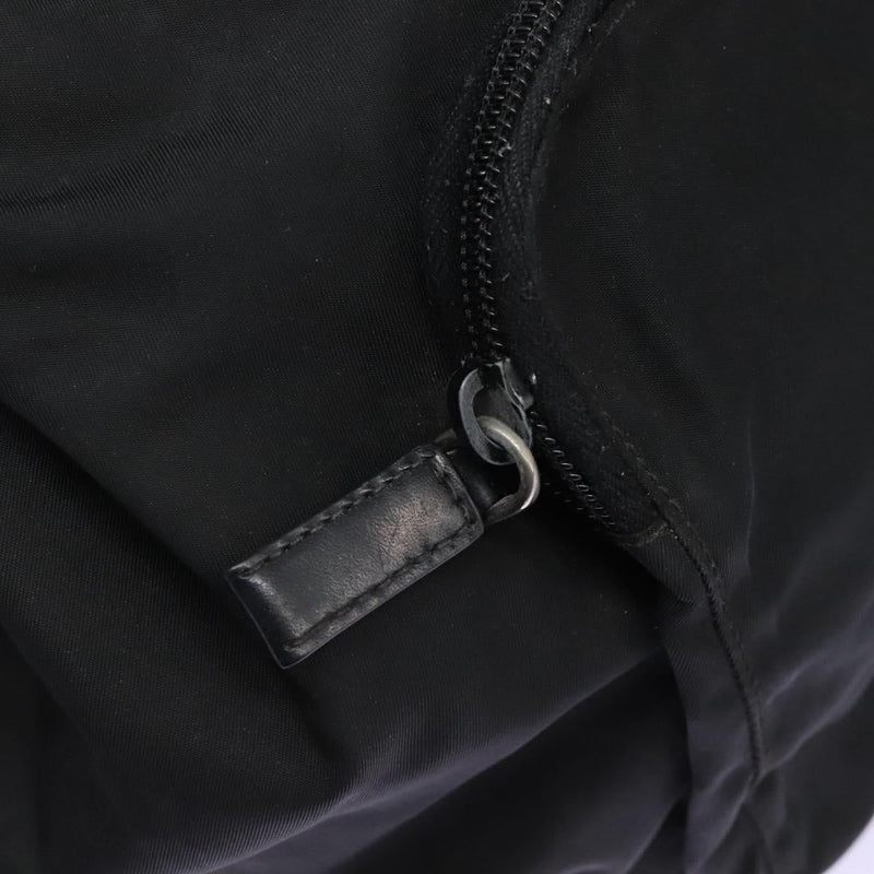 PRADA Shoulder Bag Nylon Black Silver Auth 119848