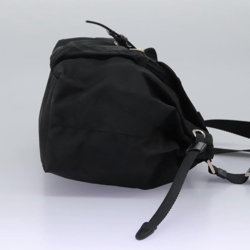 PRADA Shoulder Bag Nylon Black Silver Auth 119848