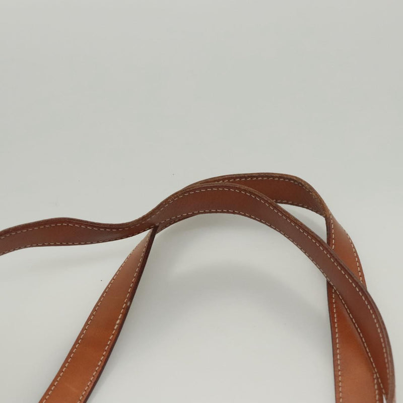 CELINE Macadam Canvas Tote Bag PVC Leather Brown Gold Auth 119866