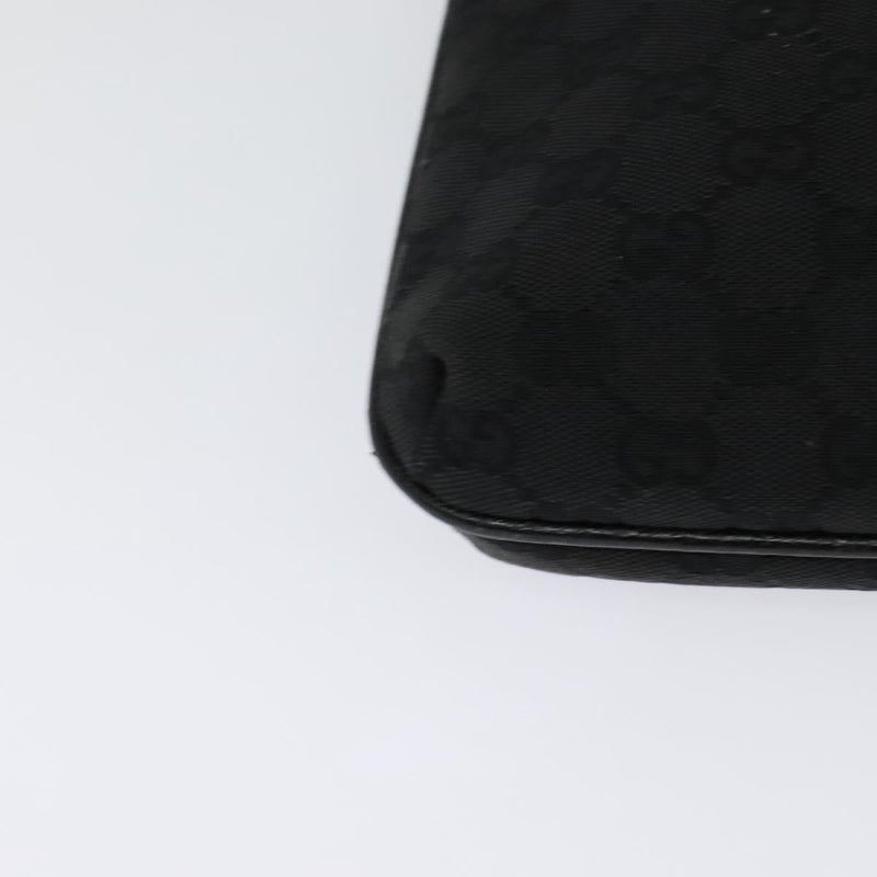 GUCCI GG Canvas Shoulder Bag Black Silver 122793 Auth 119885