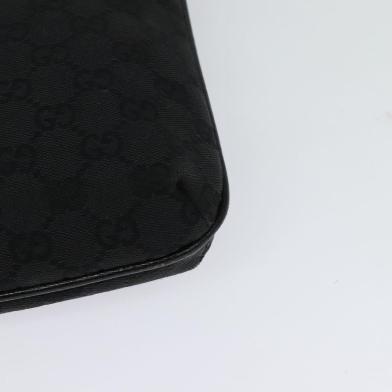 GUCCI GG Canvas Shoulder Bag Black Silver 122793 Auth 119885