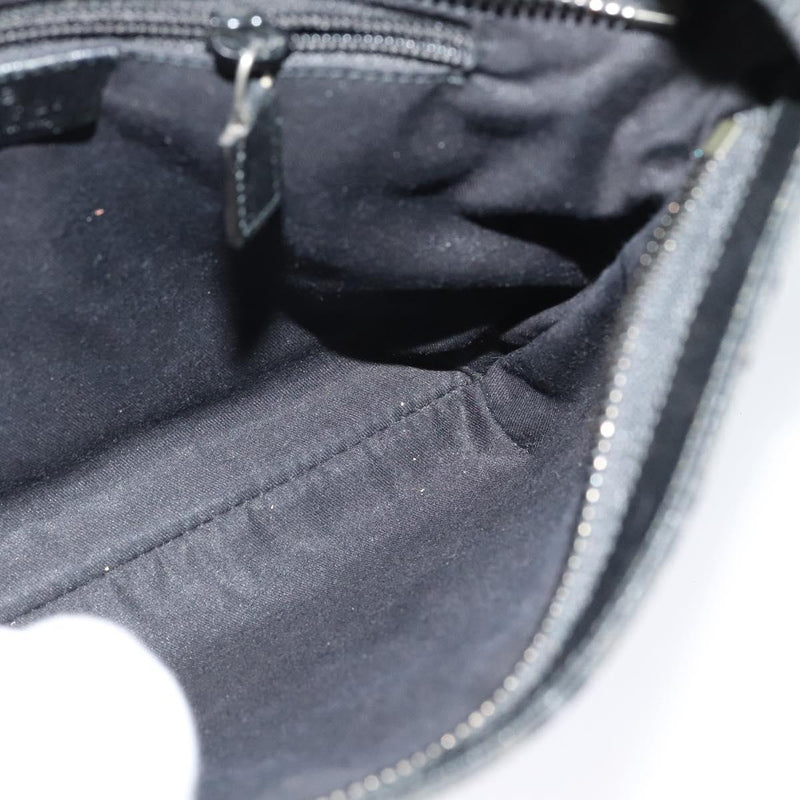 GUCCI GG Canvas Shoulder Bag Black Silver 122793 Auth 119885