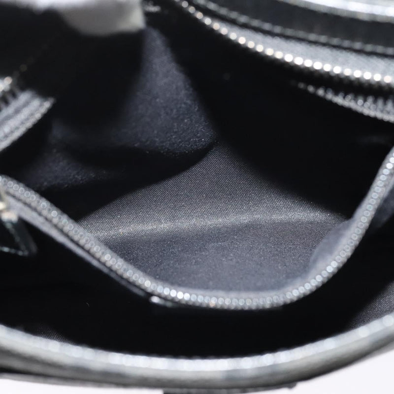 GUCCI GG Canvas Shoulder Bag Black Silver 122793 Auth 119885