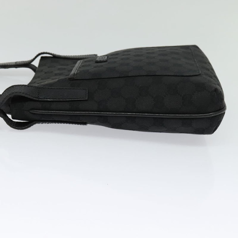 GUCCI GG Canvas Shoulder Bag Black Silver 122793 Auth 119885
