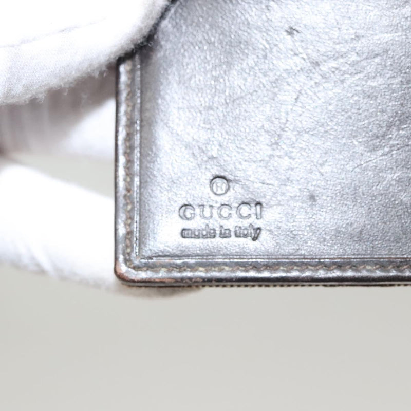GUCCI GG Canvas Web Sherry Line Jackie Wallet Beige Silver 05474 Auth 119935