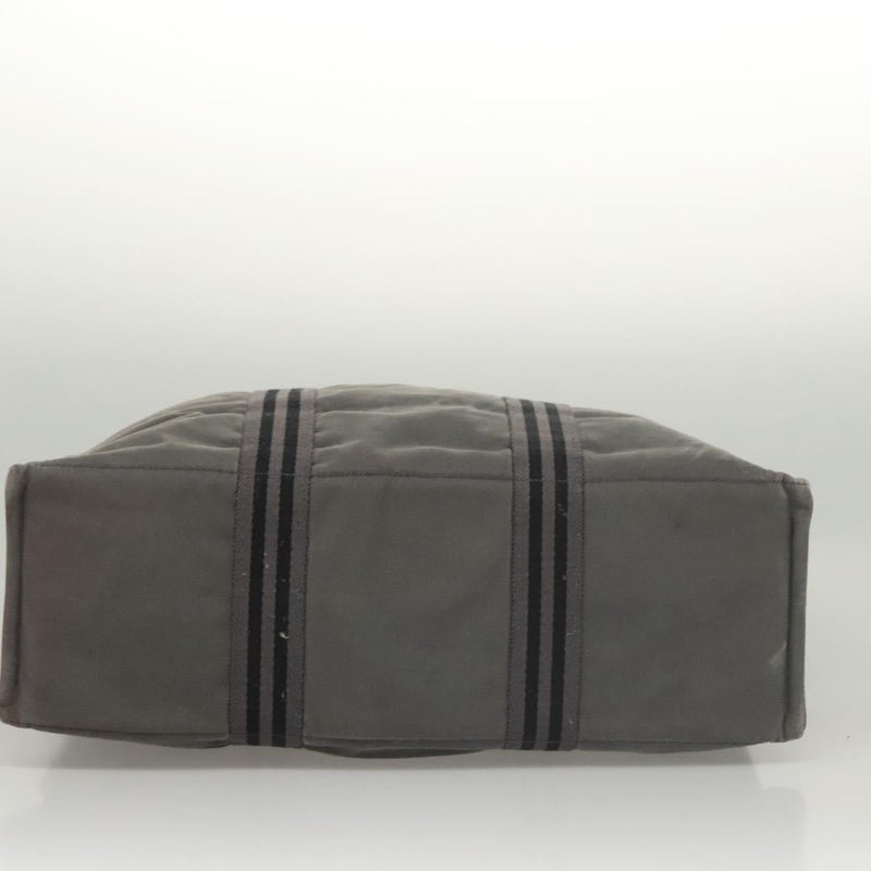 HERMES Fourre Tout GM Hand Bag Canvas Gray Auth 119943