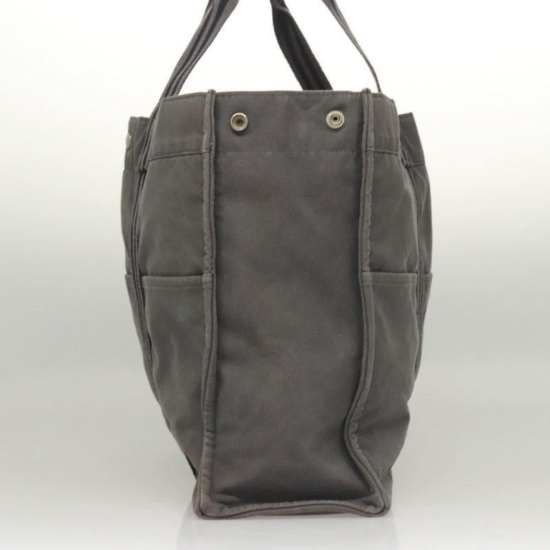 HERMES Fourre Tout GM Hand Bag Canvas Gray Auth 119943