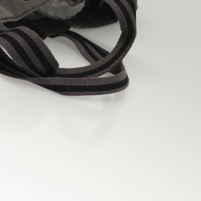 HERMES Fourre Tout GM Hand Bag Canvas Gray Auth 119943