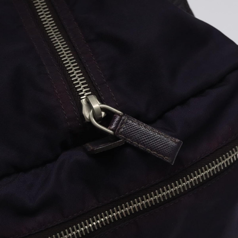 PRADA Hand Bag Nylon Purple Silver Auth 119971