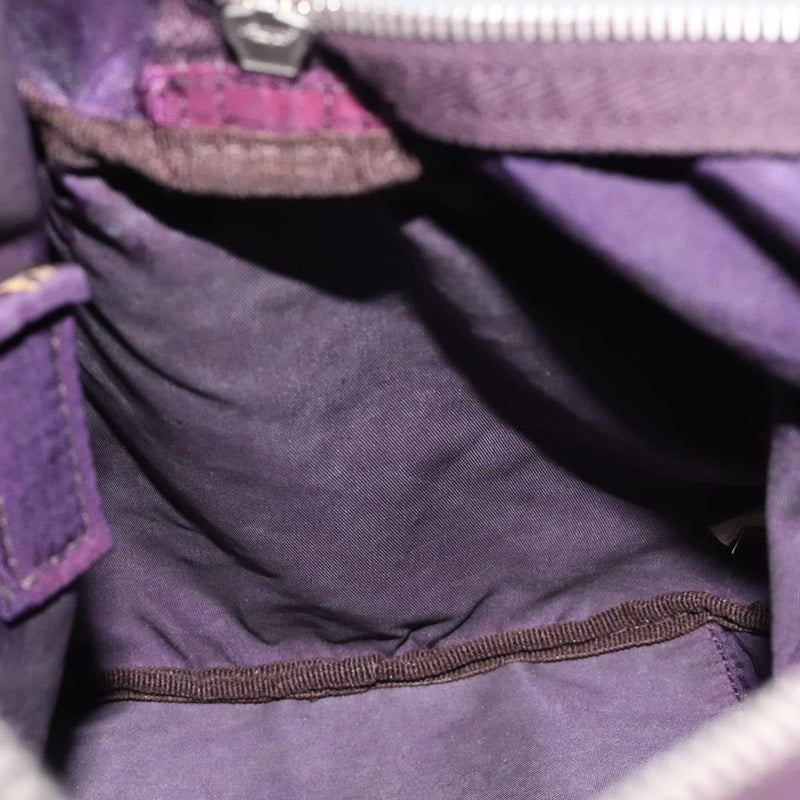 PRADA Hand Bag Nylon Purple Silver Auth 119971