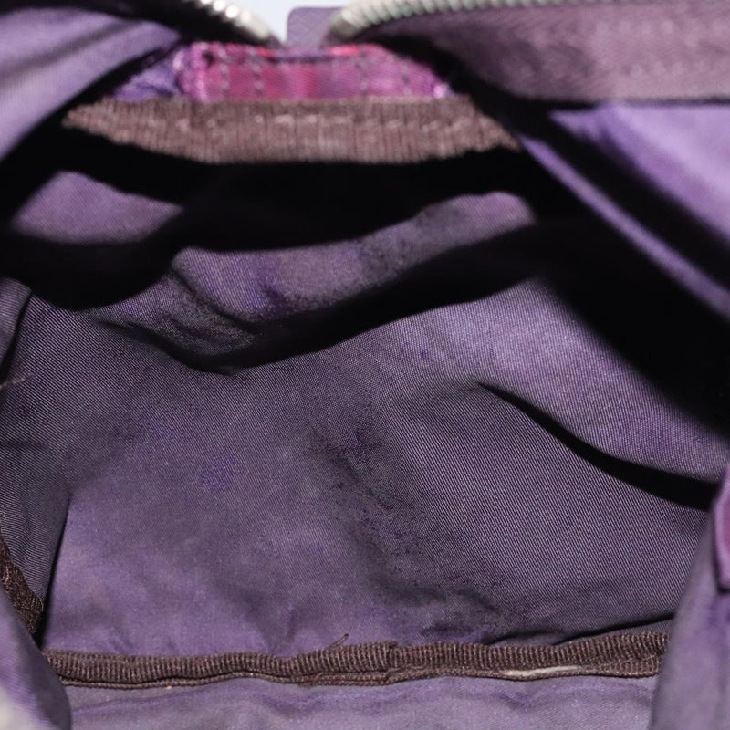 PRADA Hand Bag Nylon Purple Silver Auth 119971