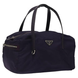 PRADA Hand Bag Nylon Purple Silver Auth 119971