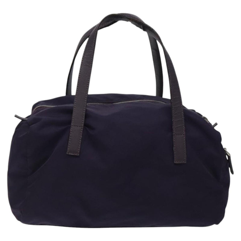 PRADA Hand Bag Nylon Purple Silver Auth 119971