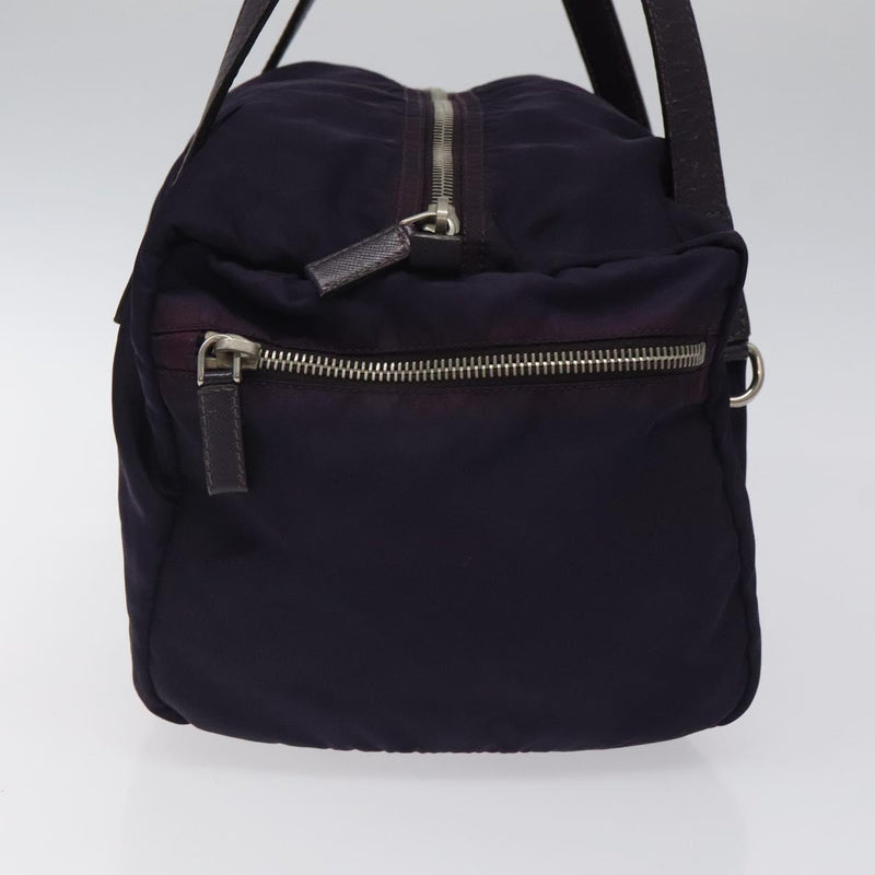 PRADA Hand Bag Nylon Purple Silver Auth 119971