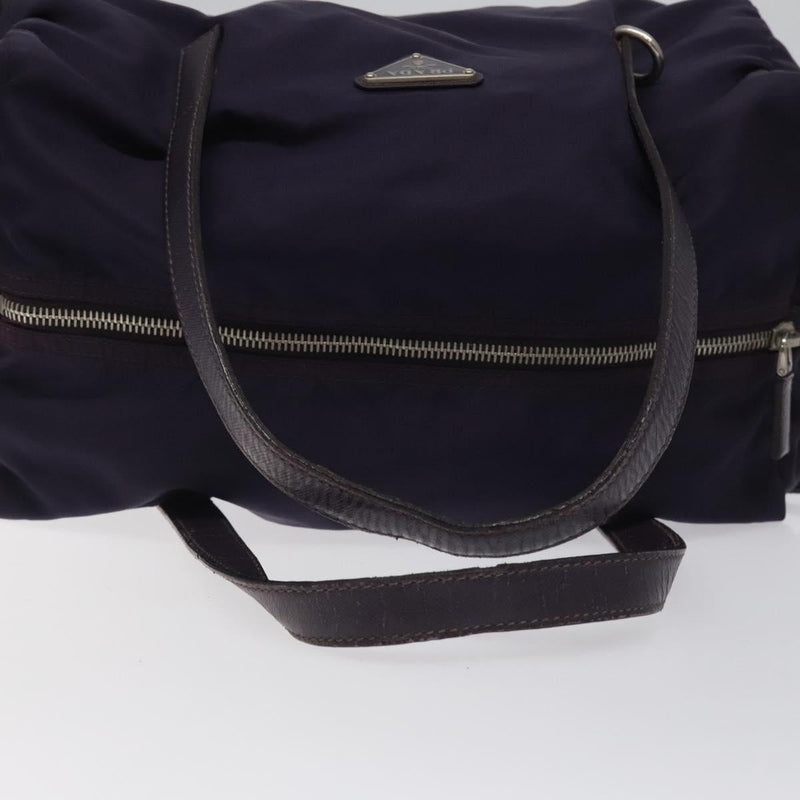 PRADA Hand Bag Nylon Purple Silver Auth 119971
