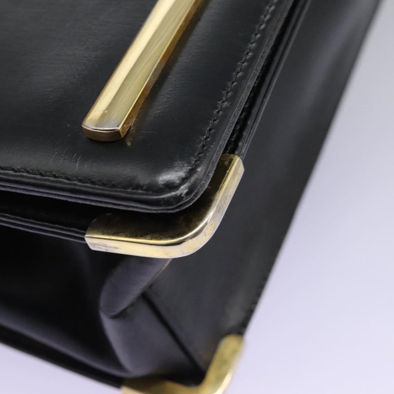 Christian Dior Shoulder Bag Calf leather Black Auth 119992