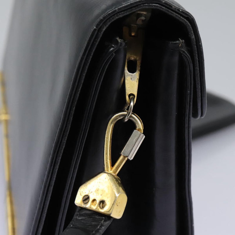 Christian Dior Shoulder Bag Calf leather Black Auth 119992