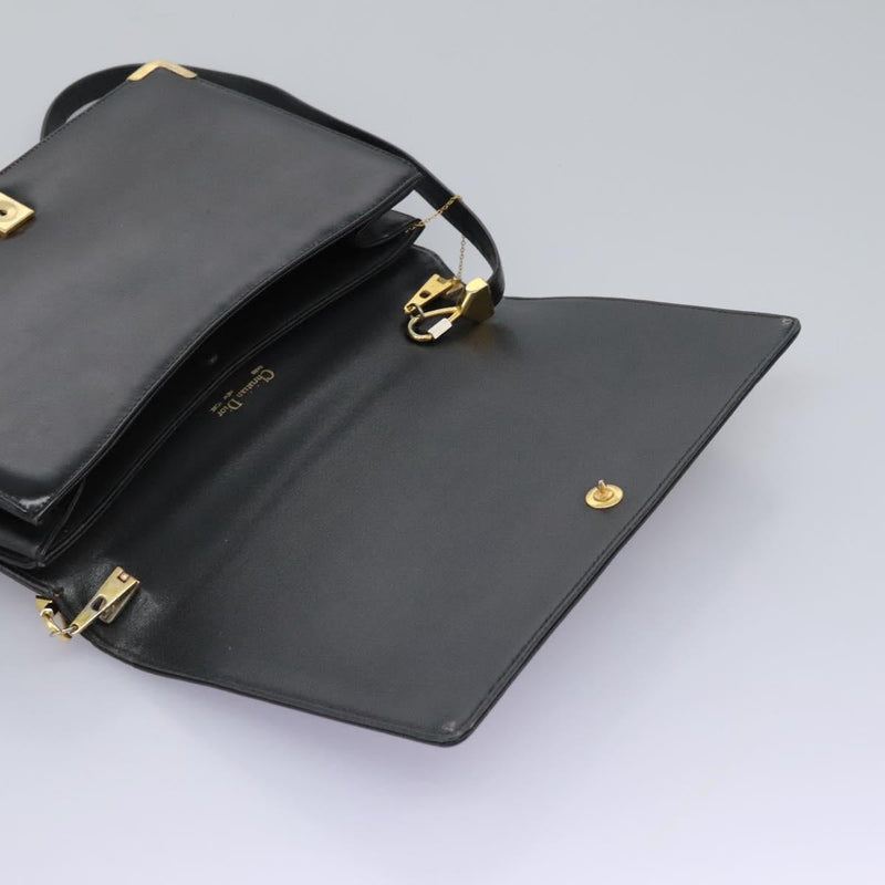 Christian Dior Shoulder Bag Calf leather Black Auth 119992