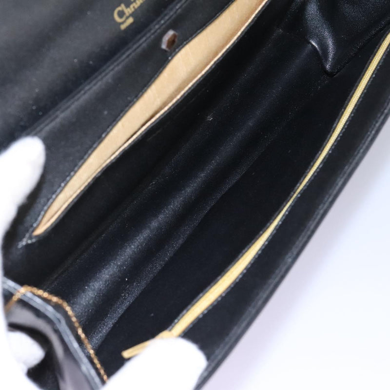 Christian Dior Shoulder Bag Calf leather Black Auth 119992