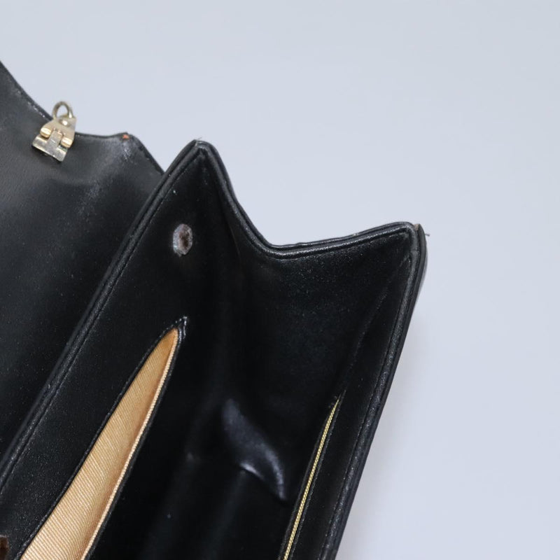 Christian Dior Shoulder Bag Calf leather Black Auth 119992