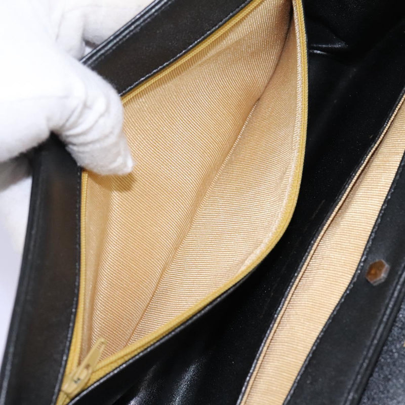 Christian Dior Shoulder Bag Calf leather Black Auth 119992