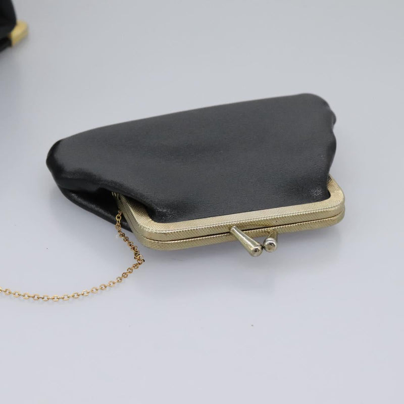Christian Dior Shoulder Bag Calf leather Black Auth 119992