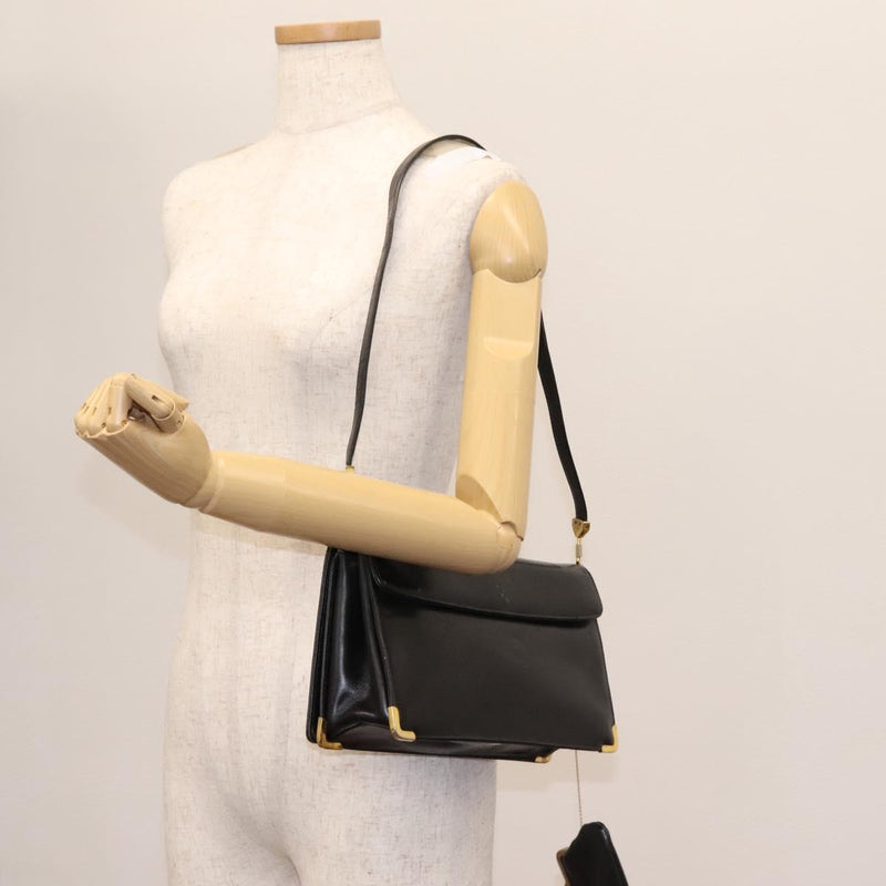 Christian Dior Shoulder Bag Calf leather Black Auth 119992