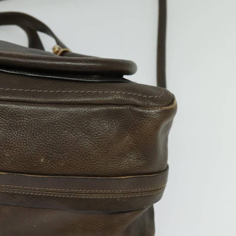 Chloe Paraty Hand Bag Leather 2way Brown Gold Auth 120027