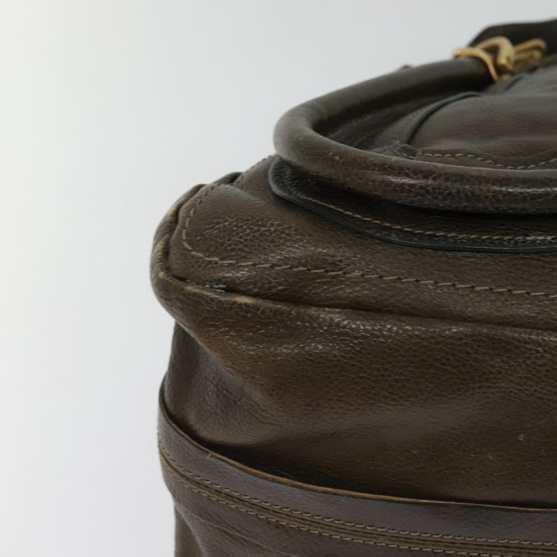Chloe Paraty Hand Bag Leather 2way Brown Gold Auth 120027