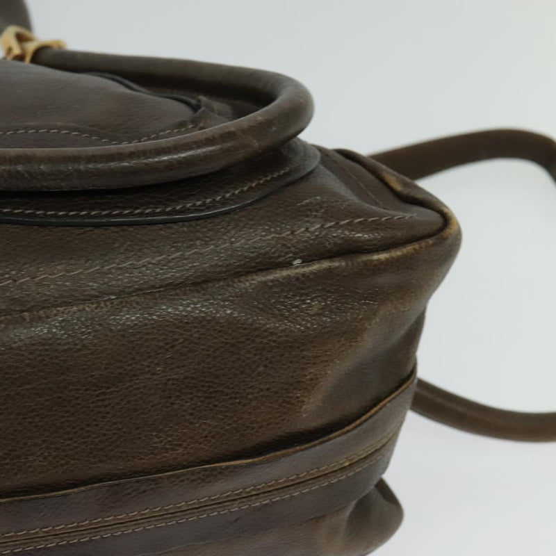 Chloe Paraty Hand Bag Leather 2way Brown Gold Auth 120027