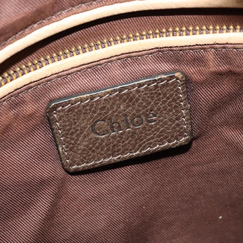 Chloe Paraty Hand Bag Leather 2way Brown Gold Auth 120027