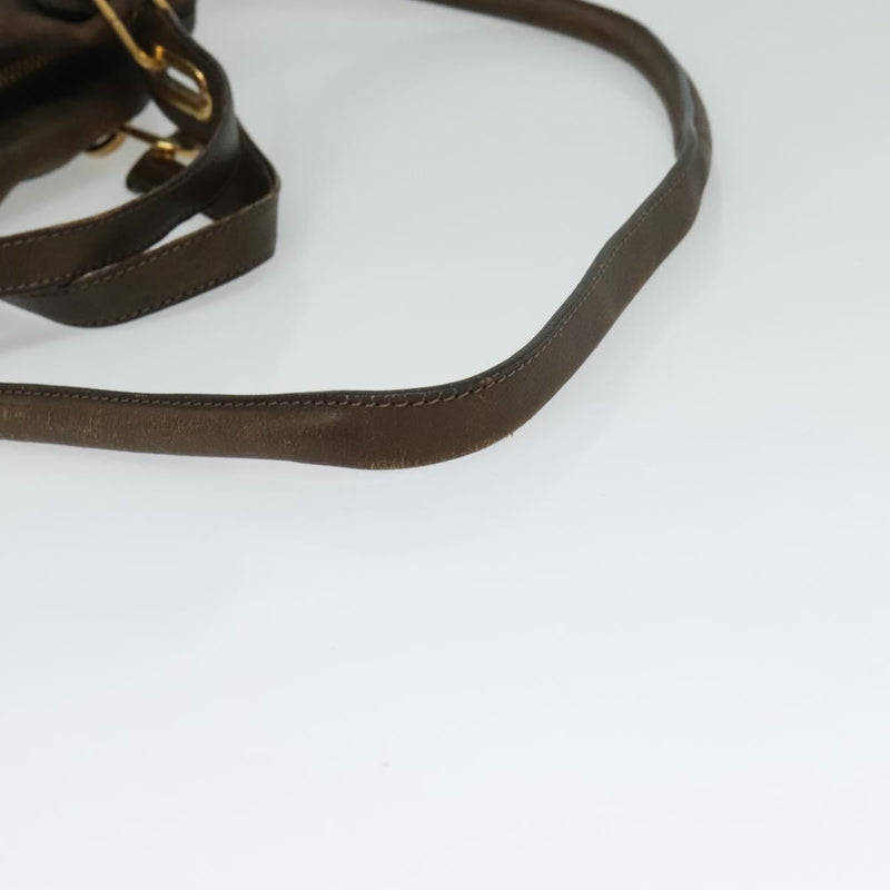 Chloe Paraty Hand Bag Leather 2way Brown Gold Auth 120027