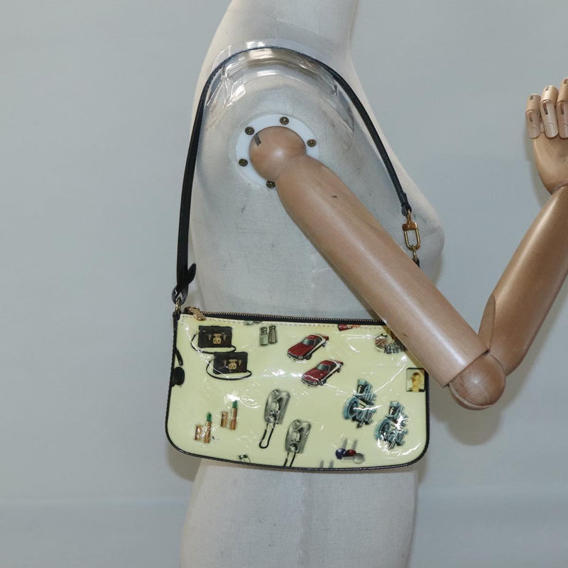 LOUIS VUITTON Vernis sticker Pochette Accessoires Pouch White M90928 Auth 120036