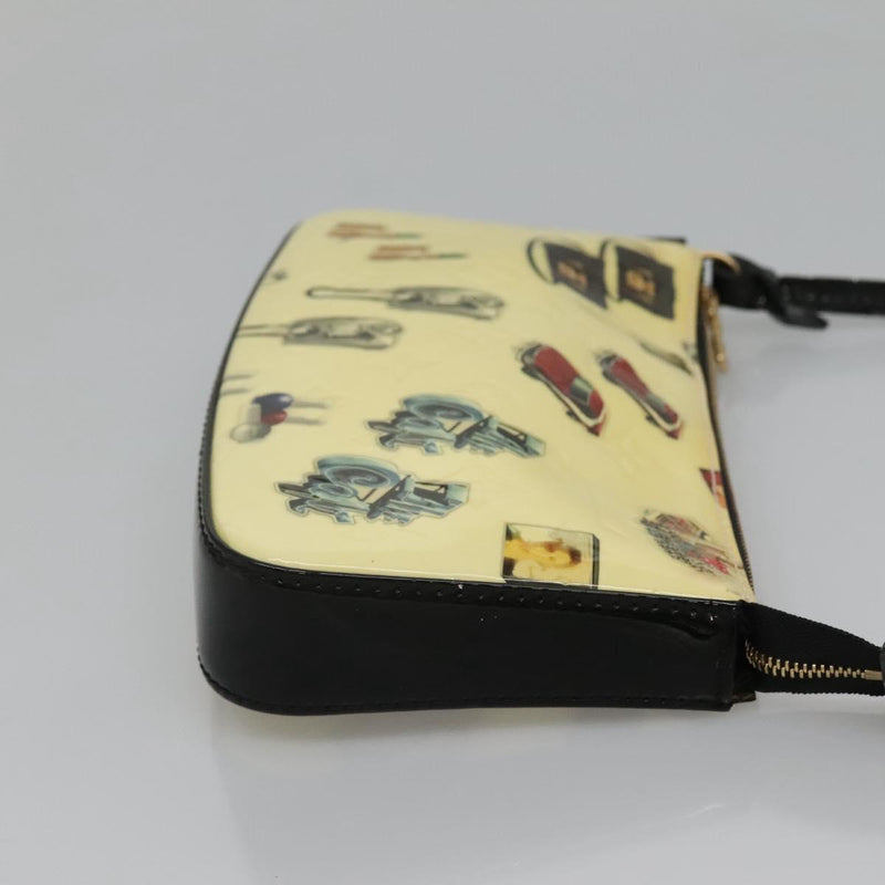 LOUIS VUITTON Vernis sticker Pochette Accessoires Pouch White M90928 Auth 120036
