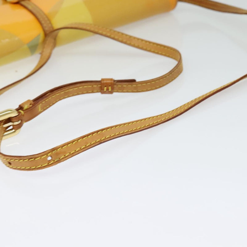 LOUIS VUITTON Monogram Vernis Pochette Fleur Bag Yellow M91118 LV Auth 120072