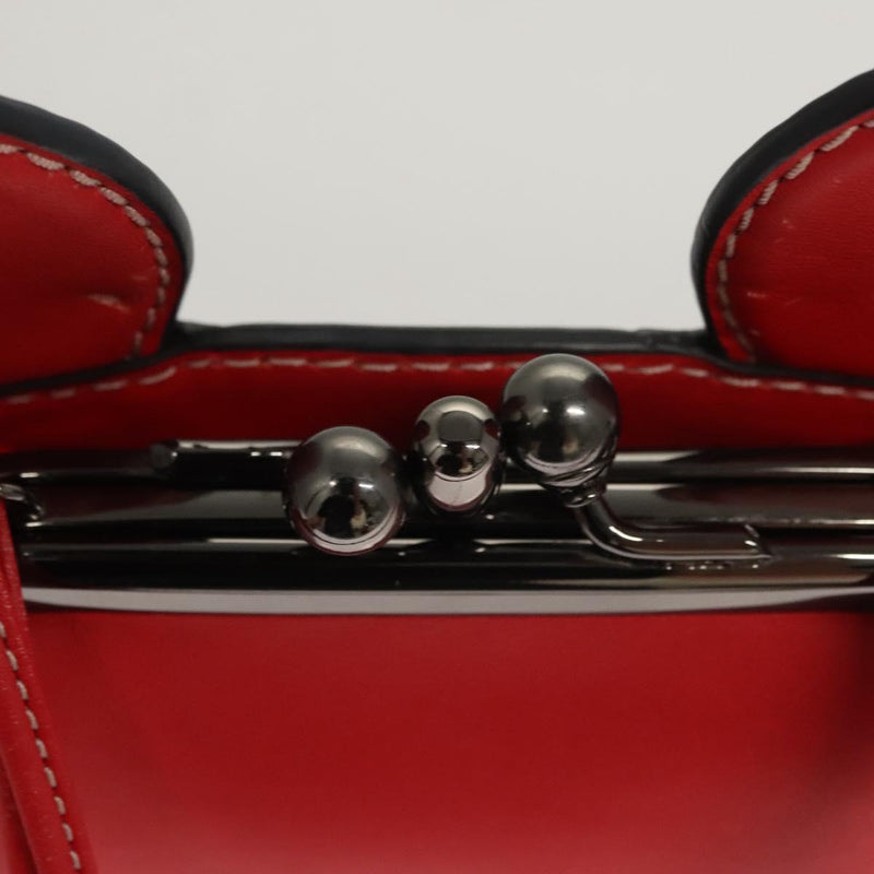 Coach Disney Collaboration Hand Bag Leather Red Auth 120076